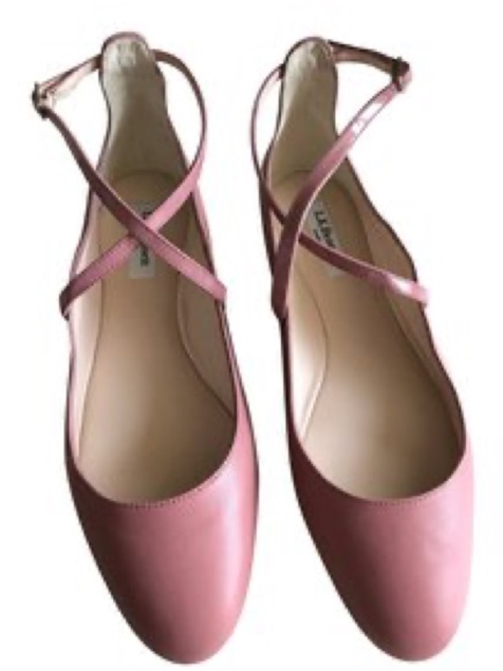 LK Bennett Pink Crisscross Strap Flats